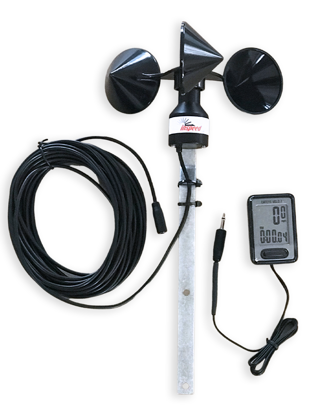 Inspeed flex wire portable anemometer with Cateye Velo 